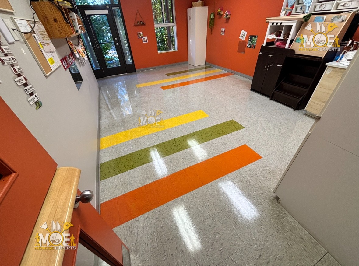 Floor stripping scrubbing waxing