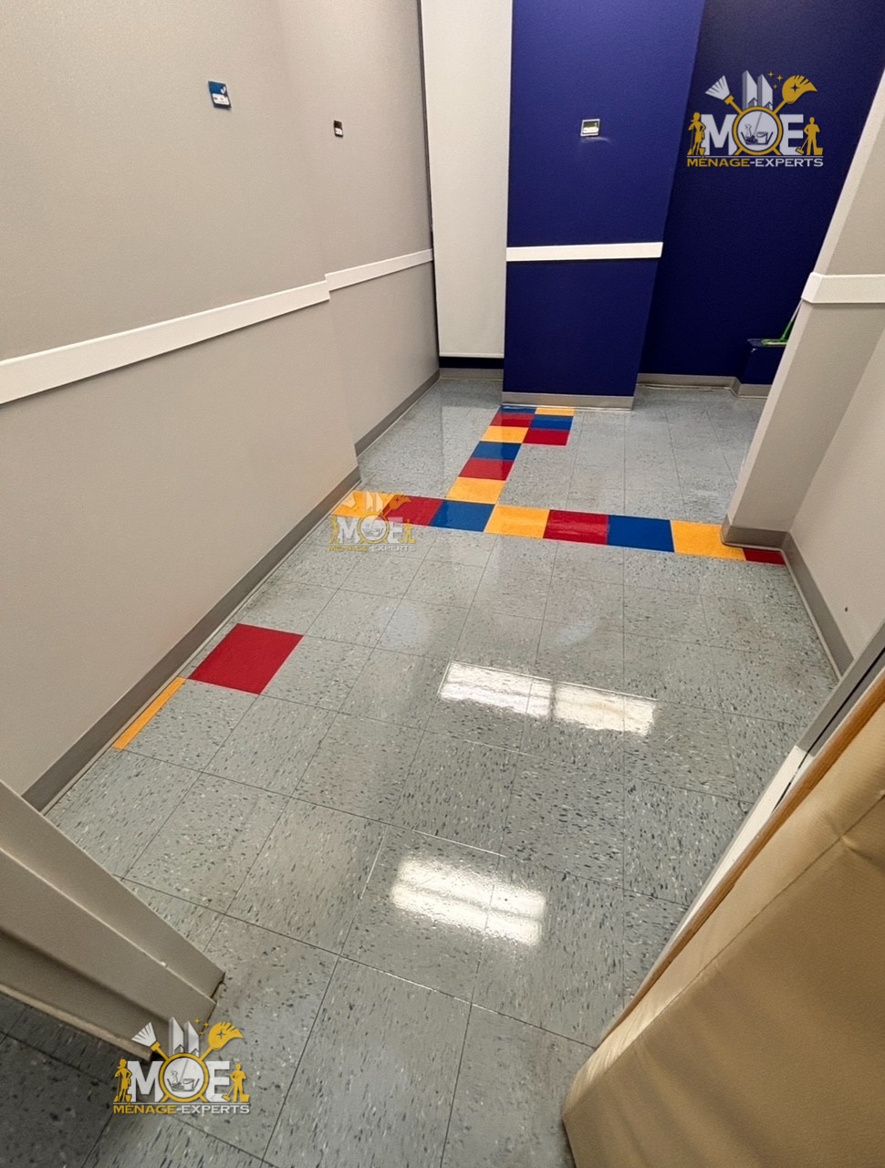 Floor stripping scrubbing waxing