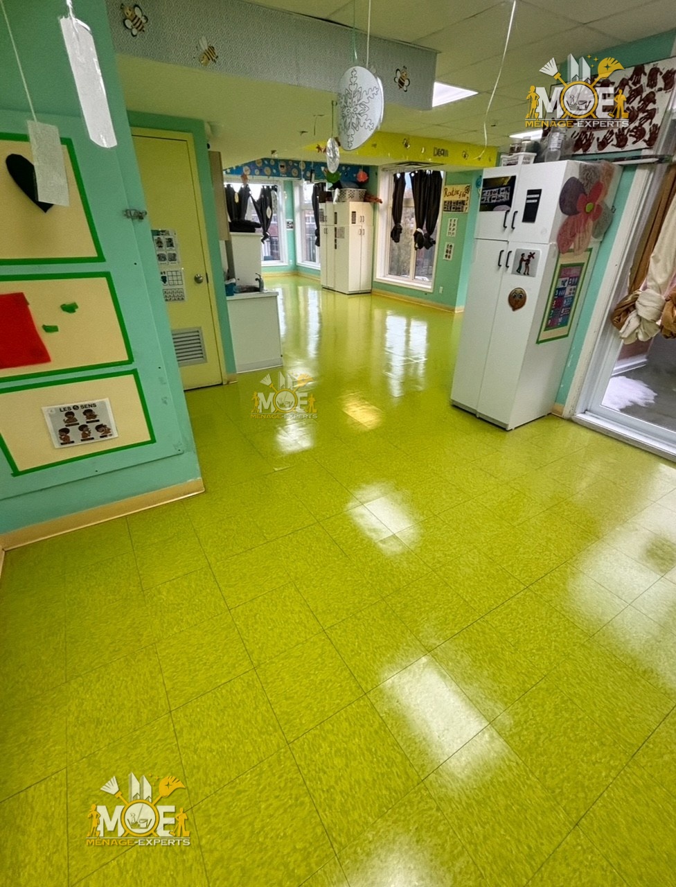 Floor stripping scrubbing waxing